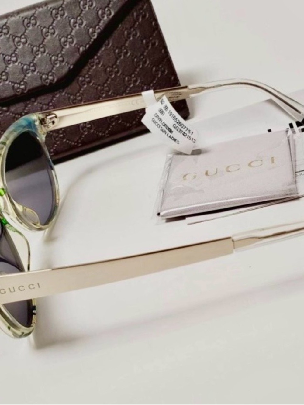 GUCCI SUNGLASSES GG 3742 2G2 140 OPTYL FLORA BUTTERFLY METALLIC TEMPLES - Picture 5 of 5